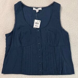 And Now This Women's Blue Button-Down Blouse